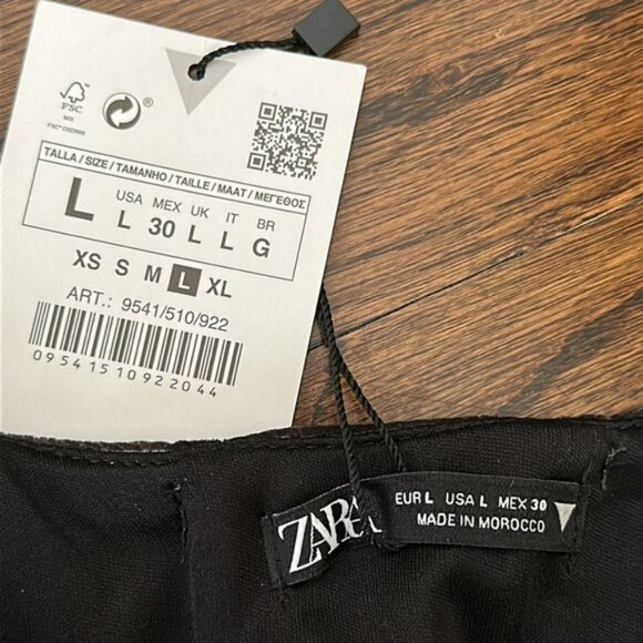 NWT Zara Gunmetal Velvet Corset Top Size L 9541/510. - Picture 5 of 7